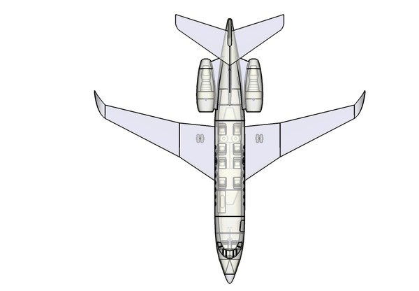 3d falcon 2000s business jet - Falcon 2000S Business Jet Solid Assembly Model by RodgerSaintJohn